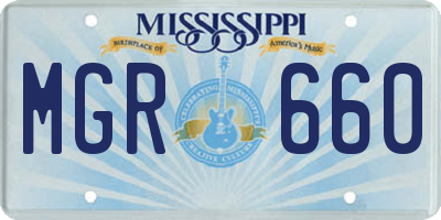 MS license plate MGR660