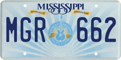 MS license plate MGR662