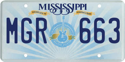MS license plate MGR663