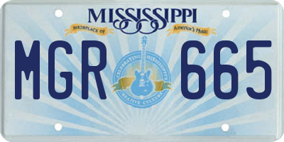 MS license plate MGR665