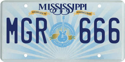 MS license plate MGR666