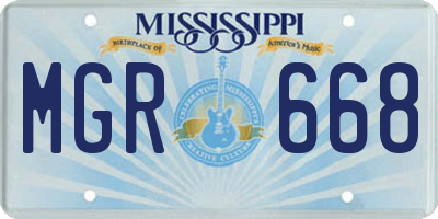 MS license plate MGR668