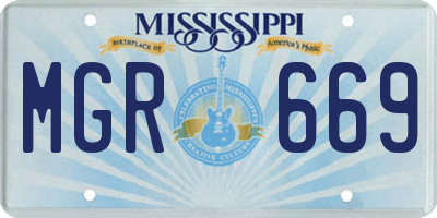 MS license plate MGR669