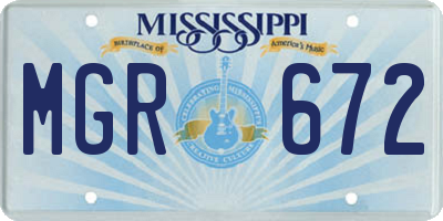 MS license plate MGR672