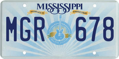 MS license plate MGR678