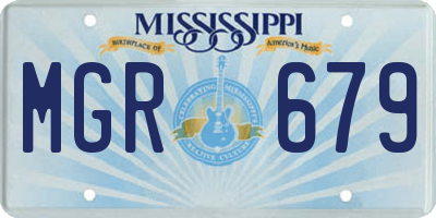 MS license plate MGR679