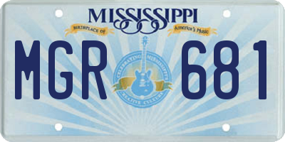 MS license plate MGR681