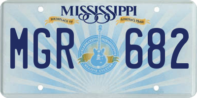 MS license plate MGR682