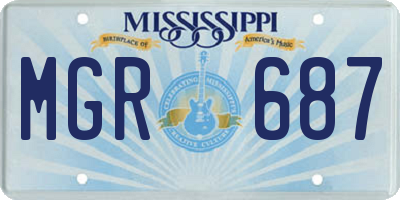 MS license plate MGR687