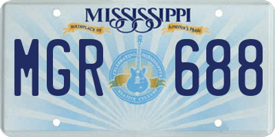 MS license plate MGR688