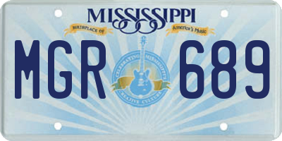 MS license plate MGR689