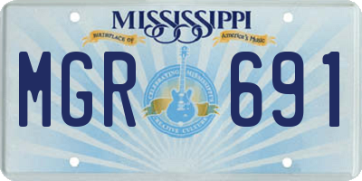 MS license plate MGR691