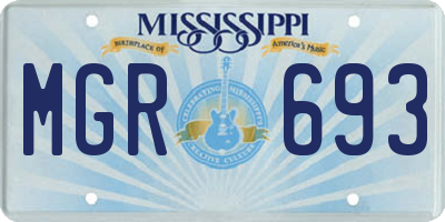MS license plate MGR693