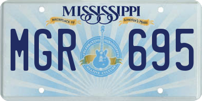 MS license plate MGR695