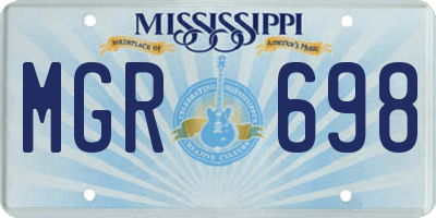 MS license plate MGR698