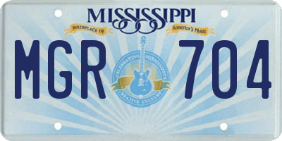 MS license plate MGR704