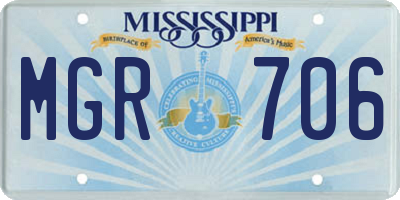 MS license plate MGR706