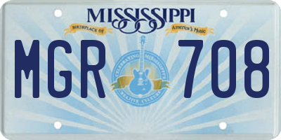 MS license plate MGR708