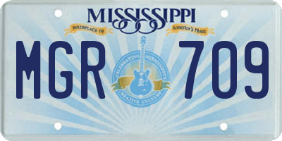 MS license plate MGR709