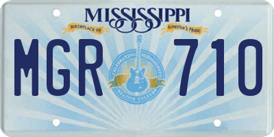 MS license plate MGR710