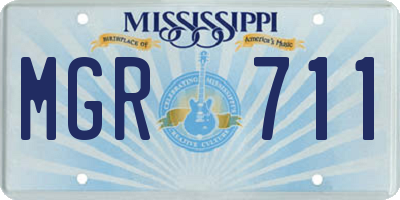 MS license plate MGR711
