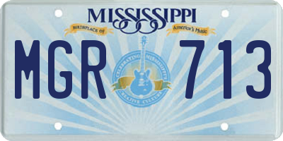 MS license plate MGR713