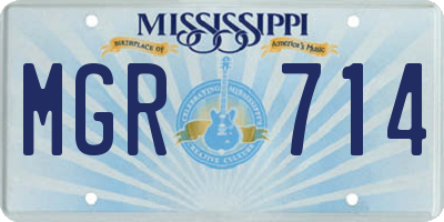 MS license plate MGR714