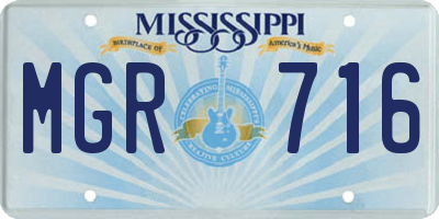 MS license plate MGR716