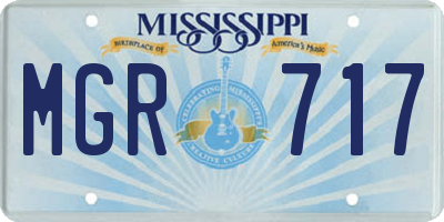 MS license plate MGR717