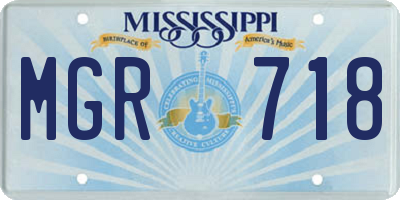 MS license plate MGR718