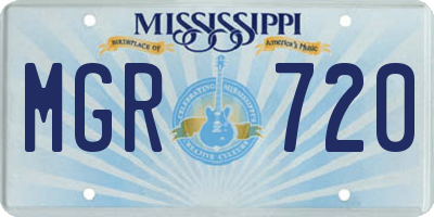 MS license plate MGR720