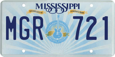 MS license plate MGR721