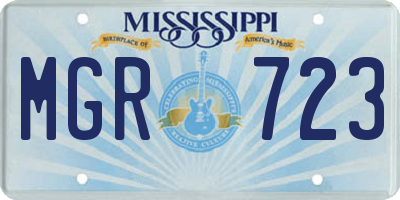 MS license plate MGR723