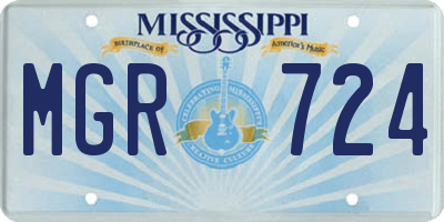 MS license plate MGR724