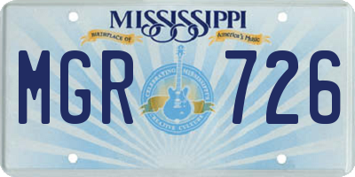 MS license plate MGR726