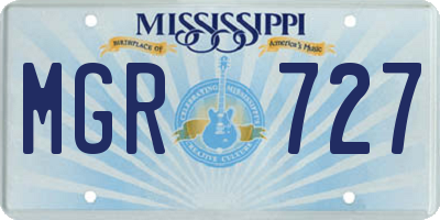 MS license plate MGR727
