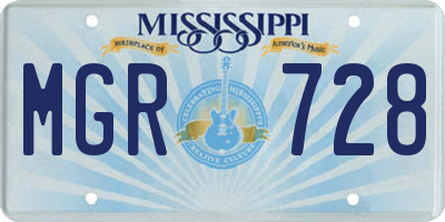 MS license plate MGR728