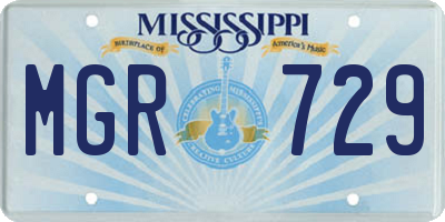 MS license plate MGR729