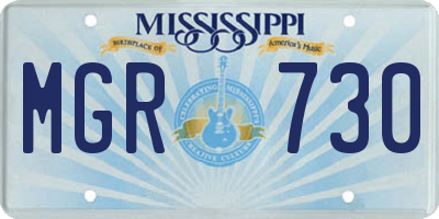 MS license plate MGR730