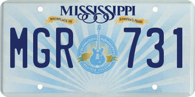MS license plate MGR731