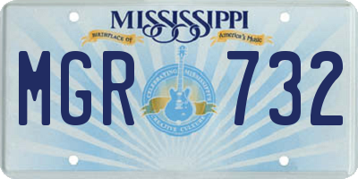 MS license plate MGR732
