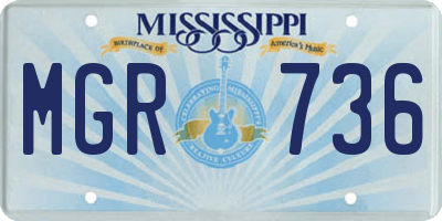 MS license plate MGR736