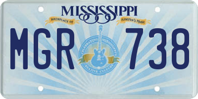 MS license plate MGR738
