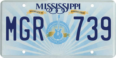 MS license plate MGR739