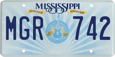 MS license plate MGR742
