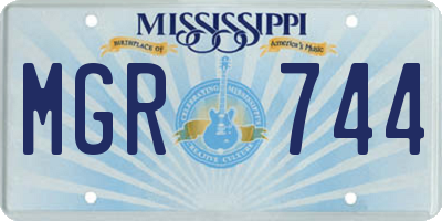 MS license plate MGR744