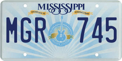MS license plate MGR745