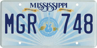MS license plate MGR748