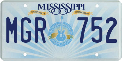 MS license plate MGR752