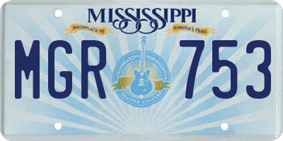 MS license plate MGR753
